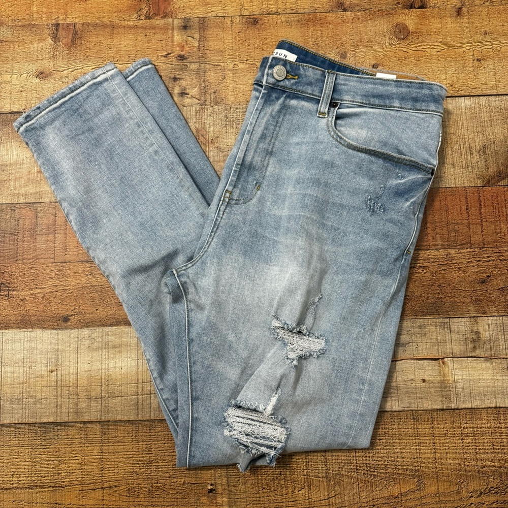 Pacsun light wash skinny distressed jeans Size 34x32